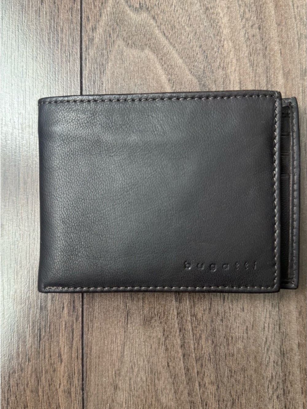 Bugatti Black Leather Money Clip Wallet